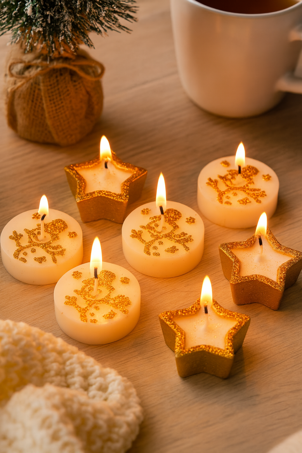 Glittery Tea Candles (pack of 9)