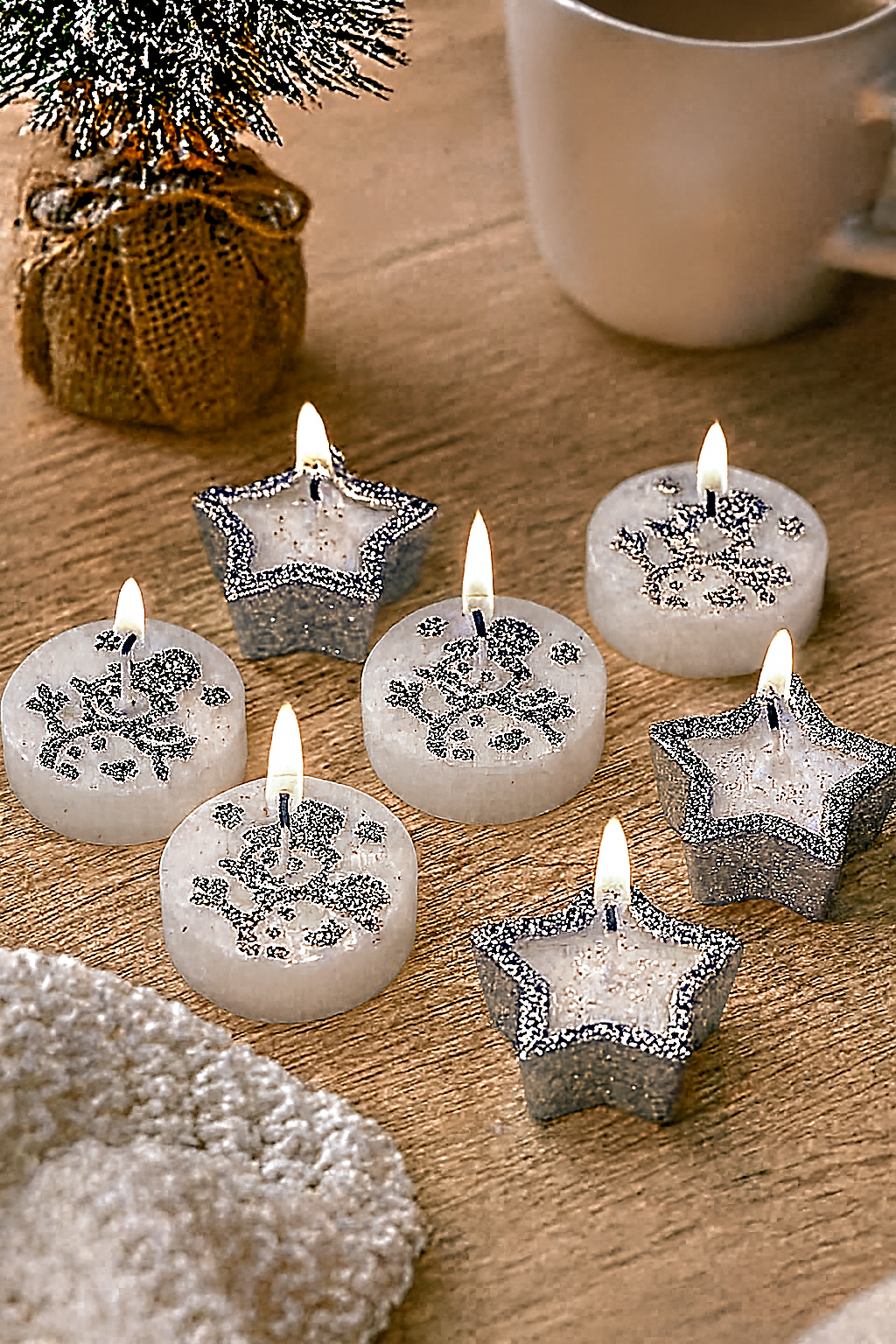Glittery Tea Candles (pack of 9)