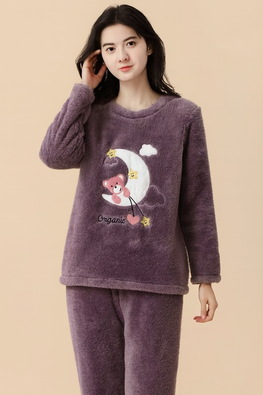 Soft Plush Winter Sleepwear 2pcs Set