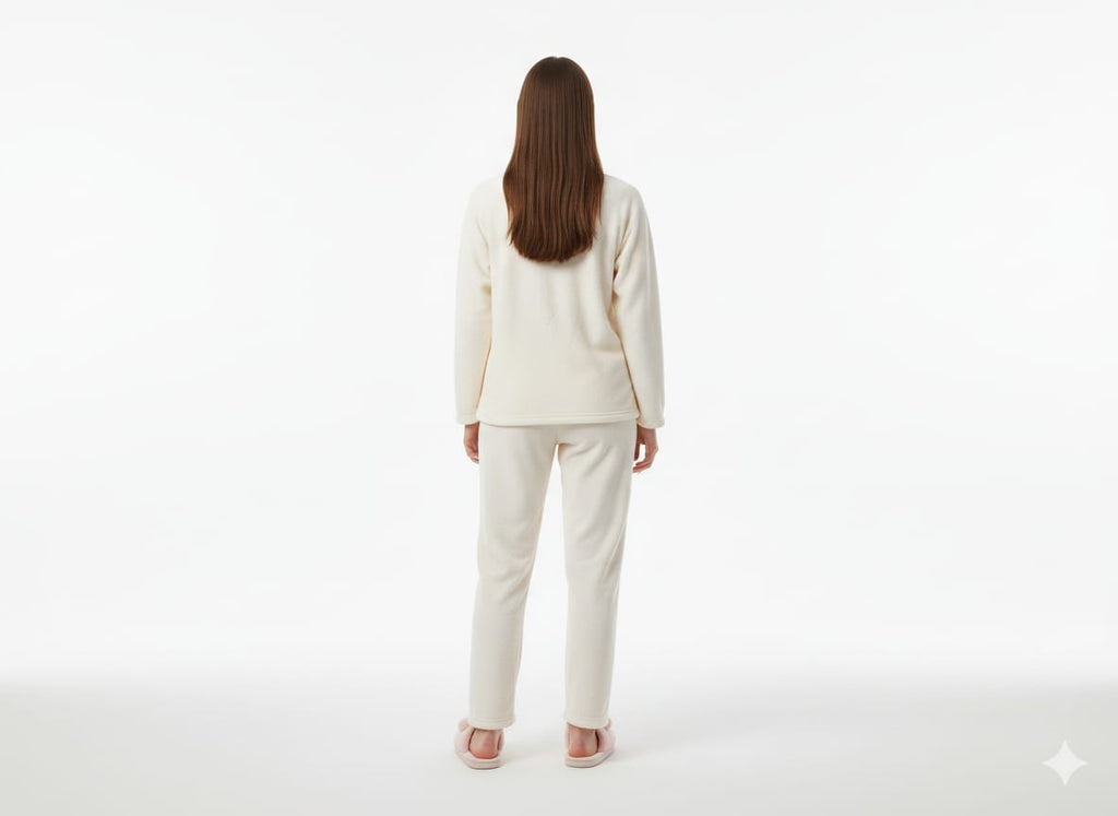 Women's Ultra-Soft Flannel Pajama Set – Cute Bear Graphic Long Sleeve Top & Matching Pants – Warm Winter Loungewear Sleepwear Set