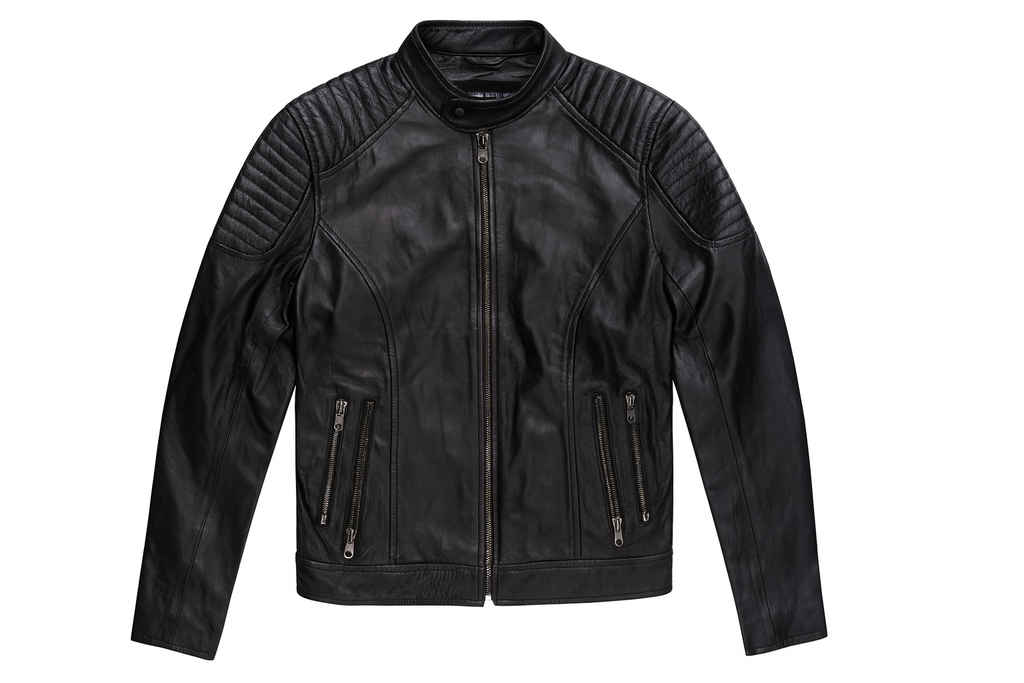 Genuine faux Leather Jacket- Black