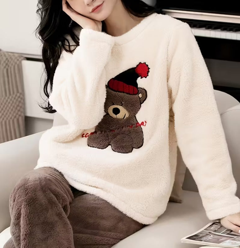 Flannel Long Sleeve, Pajamas 2pcs Set