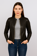 Genuine faux Leather Jacket- Black