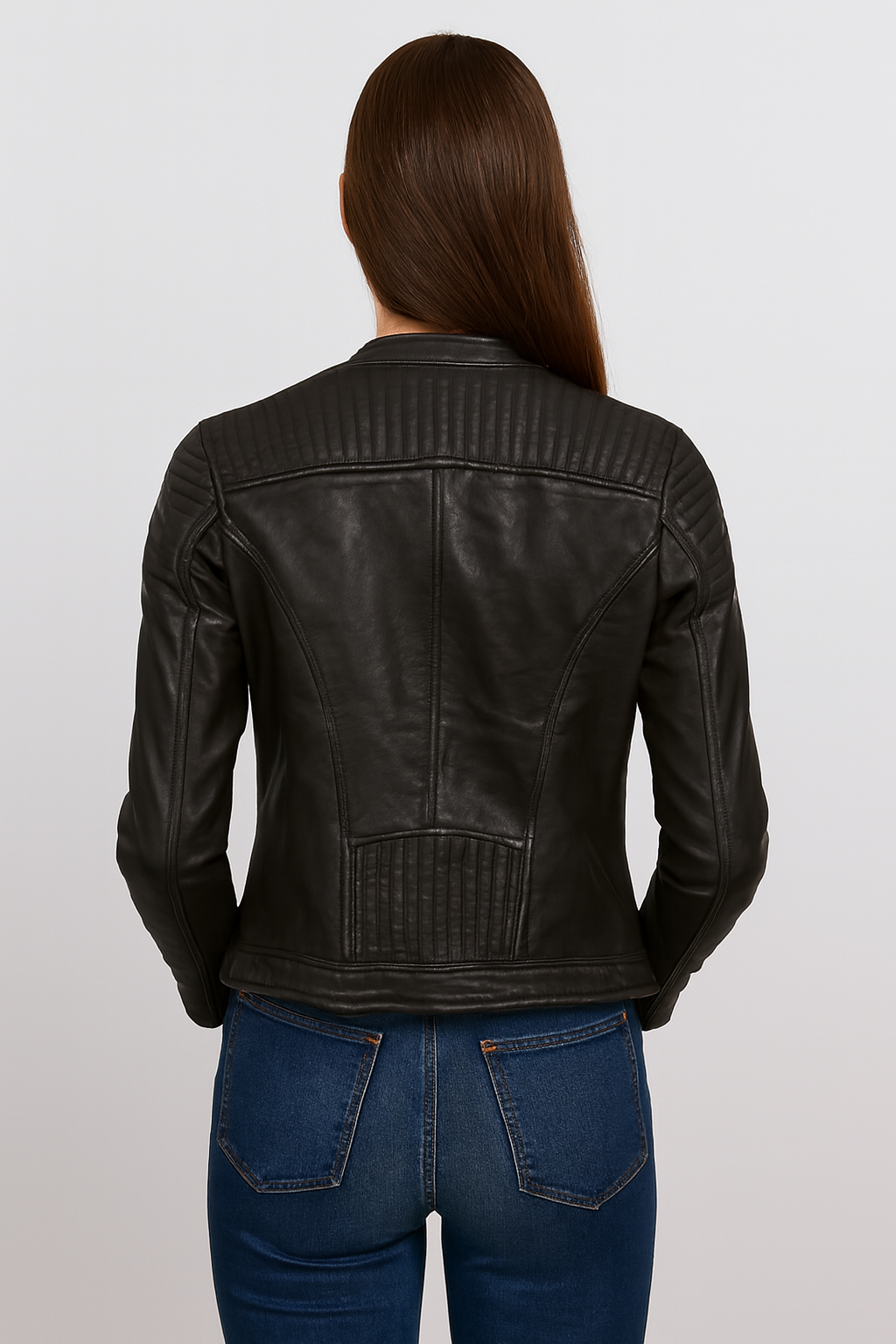 Genuine faux Leather Jacket- Black