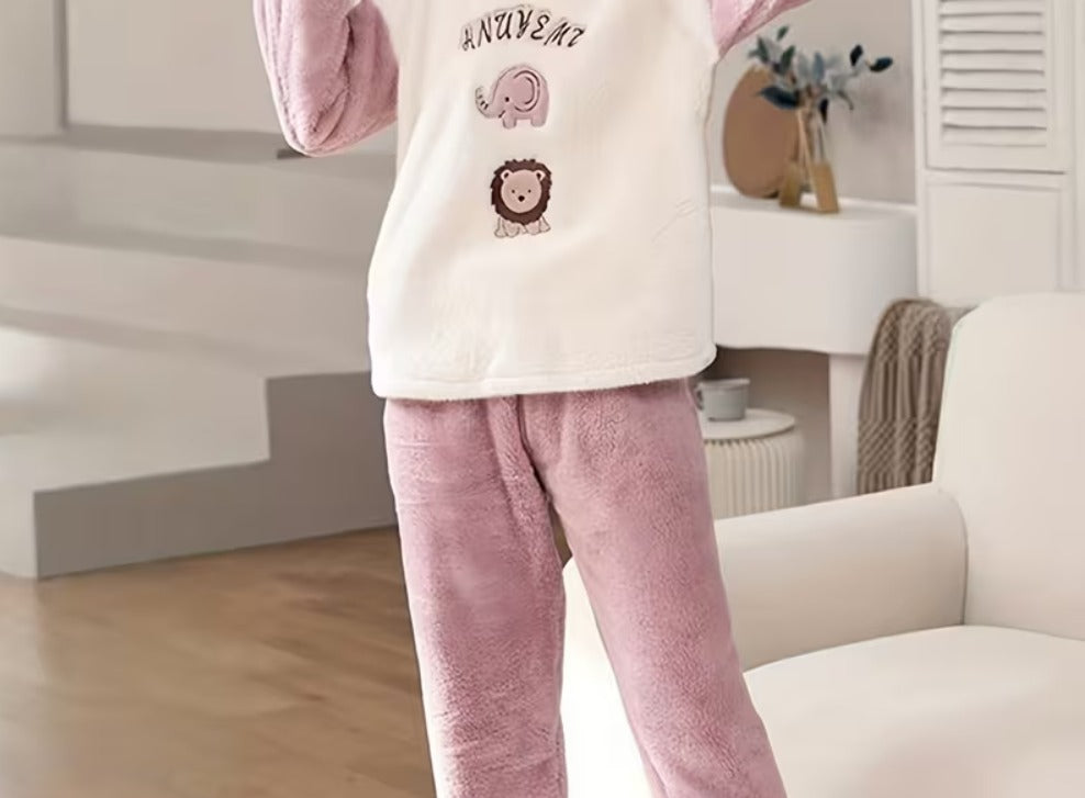 Plush Winter Warm, 2 Pieces Pajama Set