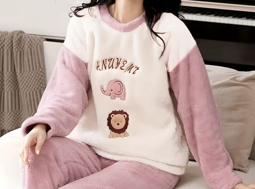 Plush Winter Warm, 2 Pieces Pajama Set
