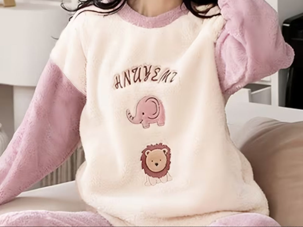 Plush Winter Warm, 2 Pieces Pajama Set